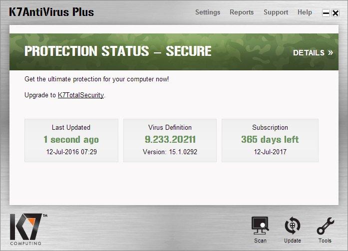 K7 antivirus activation serial number