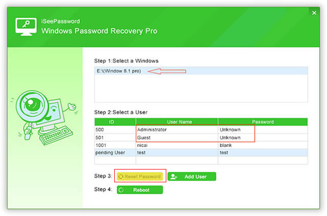 windows password recovery tool key