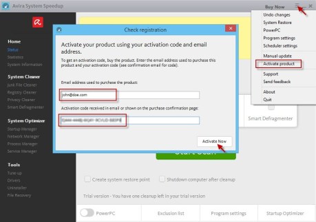 avira system speedup keys