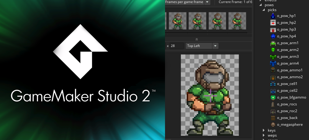 game maker studio 2 animation below screen